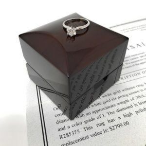 Diamond Solitaire Engagement Ring Laser Inscribed